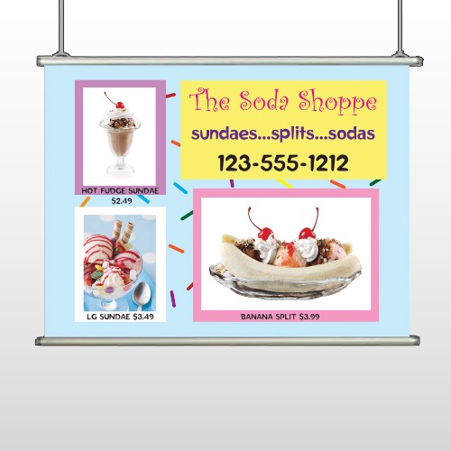 Ice Cream 374 Hanging Banner