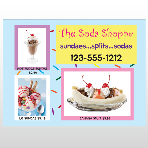 Ice Cream 374 Site Sign