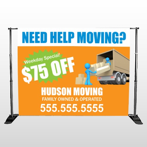 Blue Moving 294 Pocket Banner Stand 