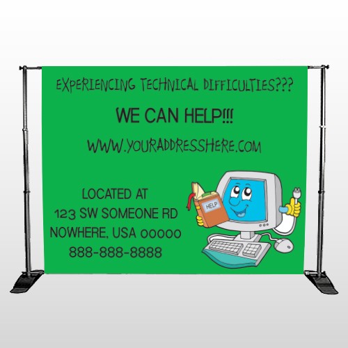 Cartoon Computer 431 Pocket Banner Stand