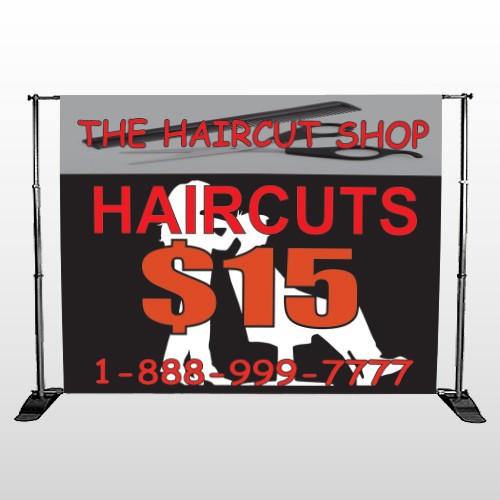 Haircut Scissor 644 Pocket Banner Stand