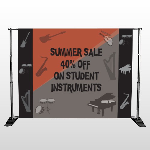 Larry Music Store 372 Pocket Banner Stand