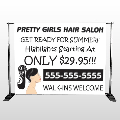 Pretty Girl Hair 290 Pocket Banner Stand