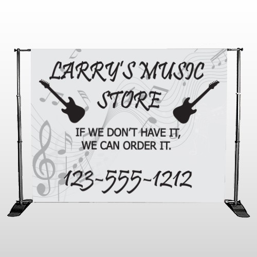 Silhouette Guitar 371 Pocket Banner Stand