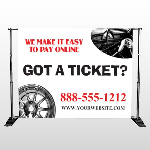 Steering Wheel 154 Pocket Banner Stand