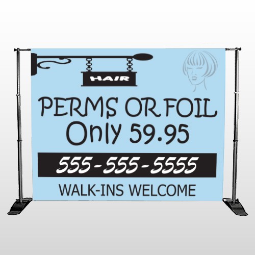 Woman Hair Sign 289 Pocket Banner Stand