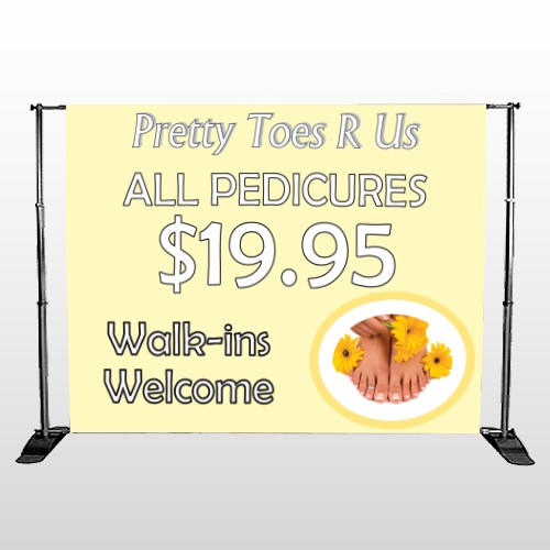 Yellow Pedicure 294 Pocket Banner Stand