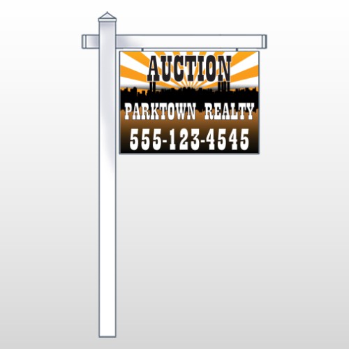 Auction Parktown 647 18"H x 24"W Swing Arm Sign