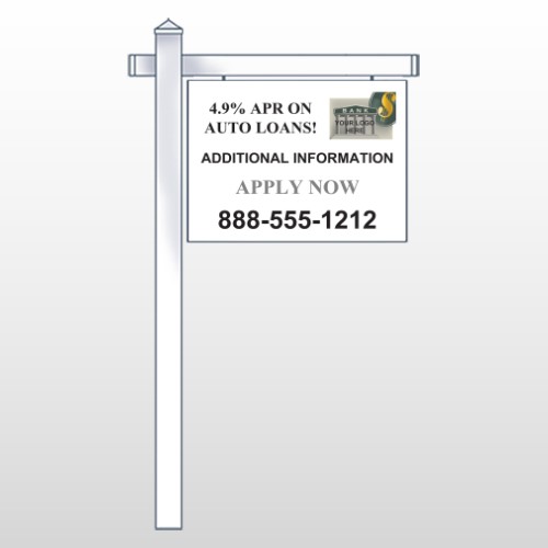 Auto Loan 155 18"H x 24"W Swing Arm Sign