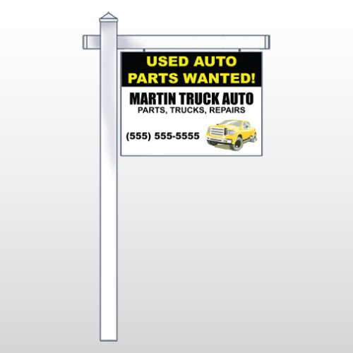 Black & Yellow Truck 326 18"H x 24"W Swing Arm Sign