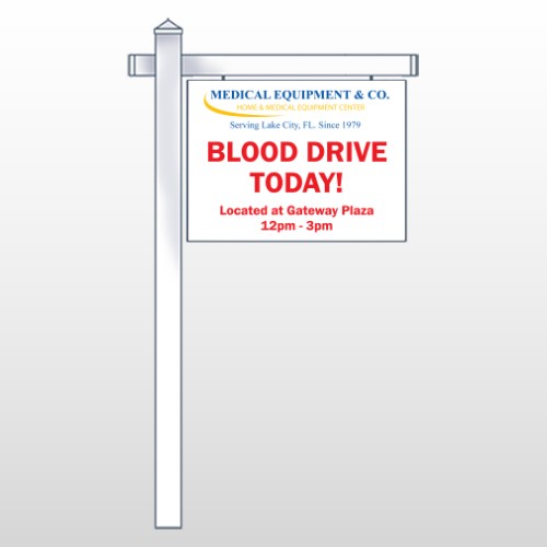 Blood Drive 330 18"H x 24"W Swing Arm Sign