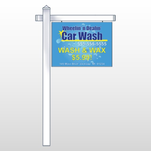 Blue Bubbles 290 18"H x 24"W Swing Arm Sign