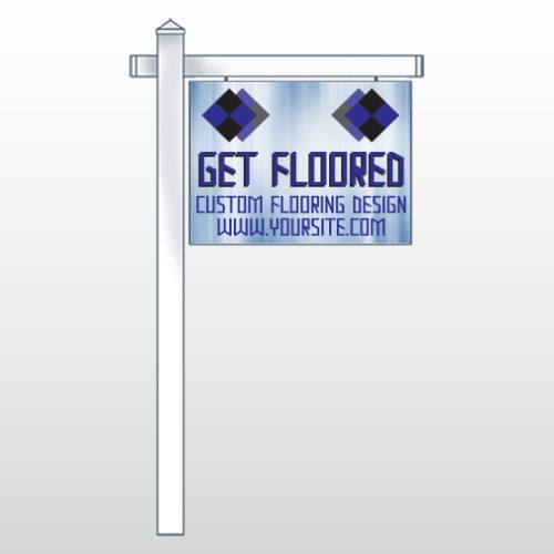 Blue Checker 249 18"H x 24"W Swing Arm Sign