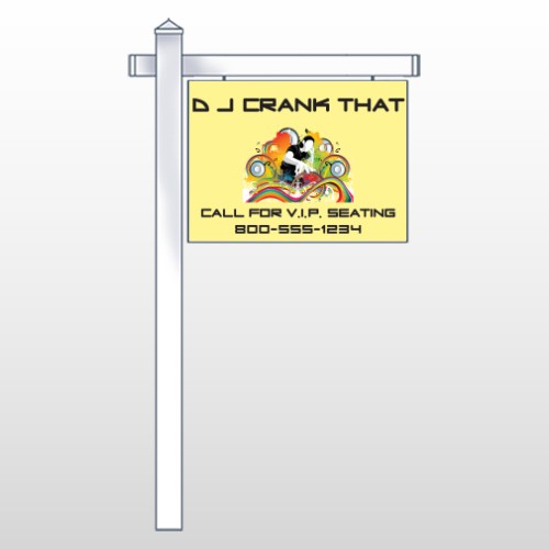 DJ Crank Night 369 18"H x 24"W Swing Arm Sign