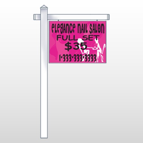 Elegant Nails 643 18"H x 24"W Swing Arm Sign