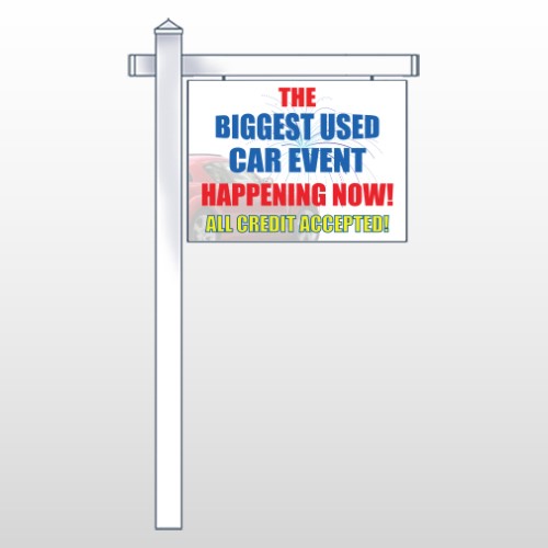 Fireworks Car 316 18"H x 24"W Swing Arm Sign