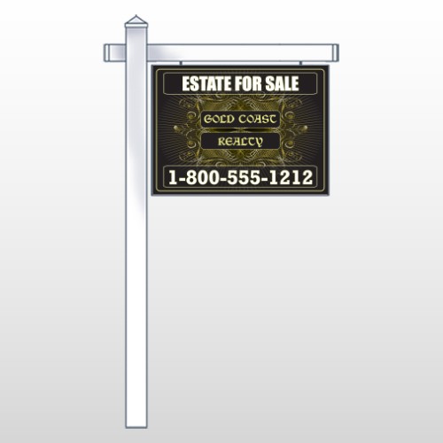 Gold Pin Stripe 655 18"H x 24"W Swing Arm Sign 