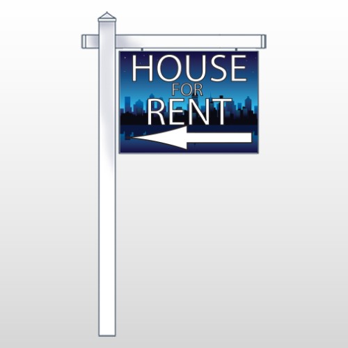 House Rent Night City 710 18"H x 24"W Swing Arm Sign