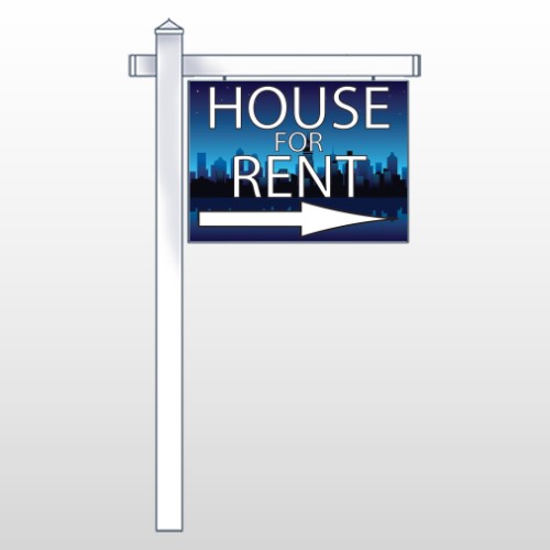 House Rent Night City 711 18"H x 24"W Swing Arm Sign