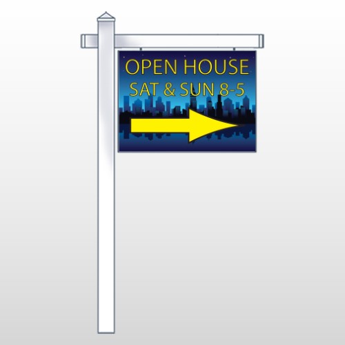 Open House Night City 707 18"H x 24"W Swing Arm Sign