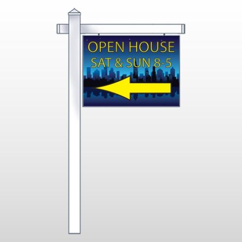 Open House Night City 706 18"H x 24"W Swing Arm Sign