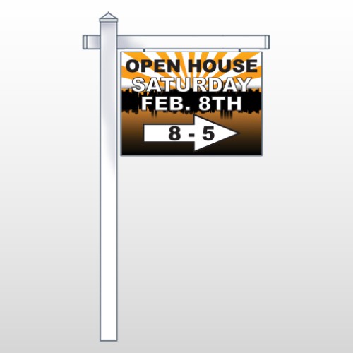Open Right Arrow 715 18"H x 24"W Swing Arm Sign