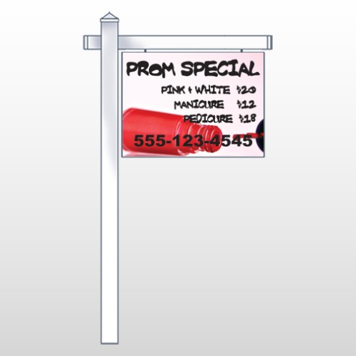 Pink Polish 486 18"H x 24"W Swing Arm Sign