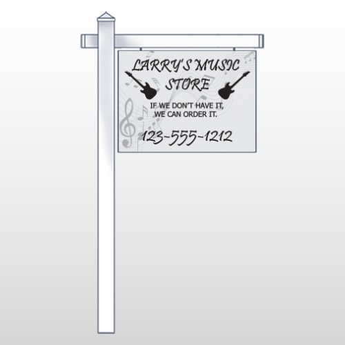 Silhouette Guitar 371 18"H x 24"W Swing Arm Sign