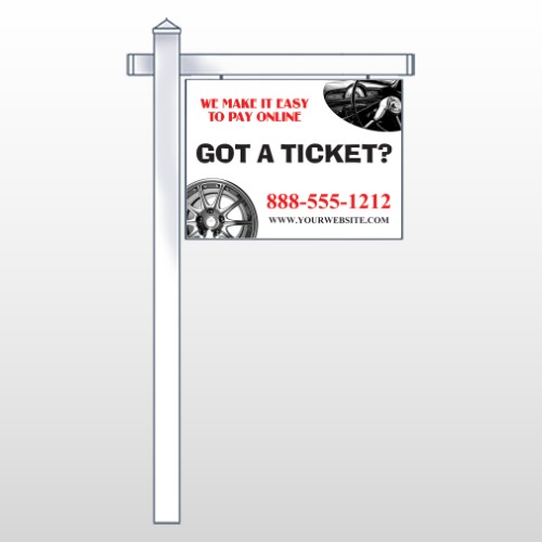 Steering Wheel 154 18"H x 24"W Swing Arm Sign