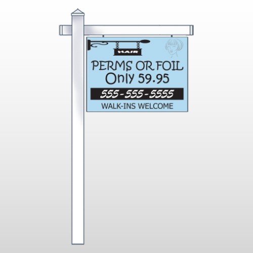Woman Hair Sign 289 18"H x 24"W Swing Arm Sign