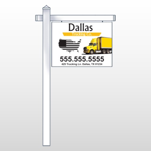 Yellow Truck 296 18"H x 24"W Swing Arm Sign
