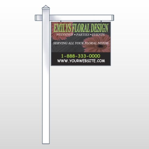 Black And Floral 496 18"H x 24"W Swing Arm Sign