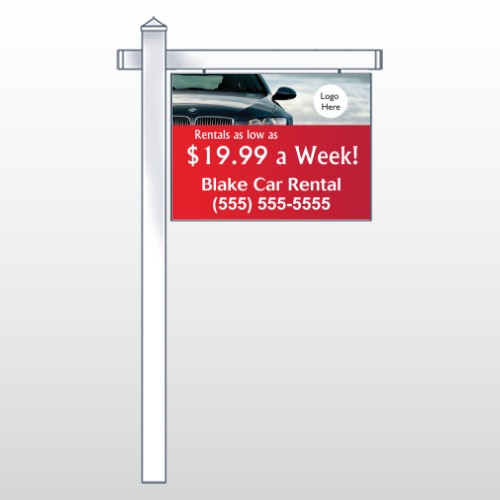 Car Rental 112 18"H x 24"W Swing Arm Sign