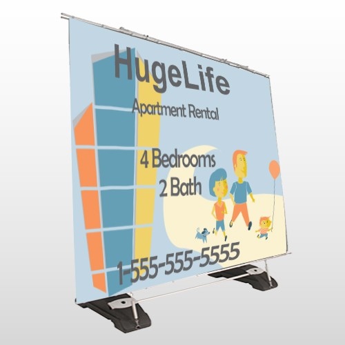 Apartment Building 29 Exterior Pocket Banner Stand