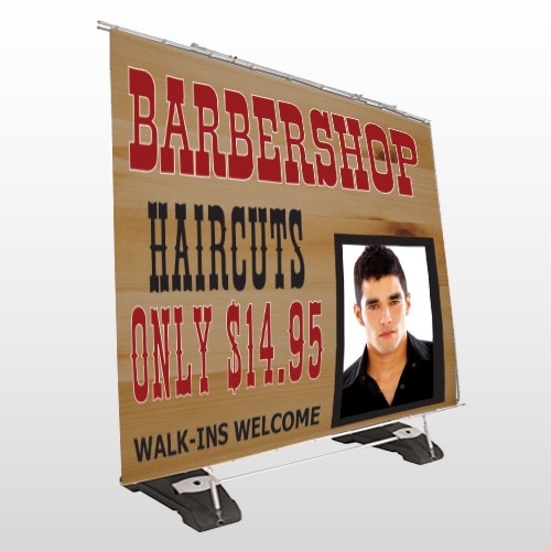 Barbershop Cuts 287 Exterior Pocket Banner Stand