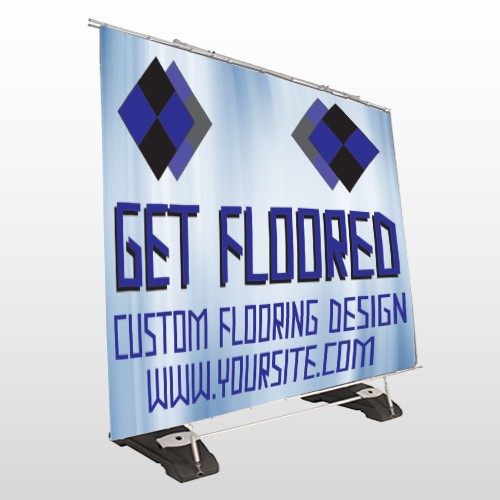 Blue Checker 249 Exterior Pocket Banner Stand