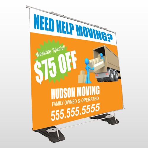 Blue Moving 294 Exterior Pocket Banner Stand 