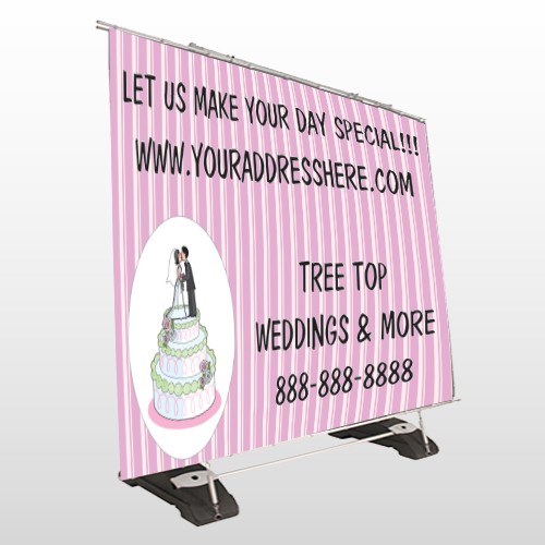 Cake Topper 412 Exterior Pocket Banner Stand