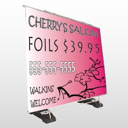 Cherry Salon 288 Exterior Pocket Banner Stand