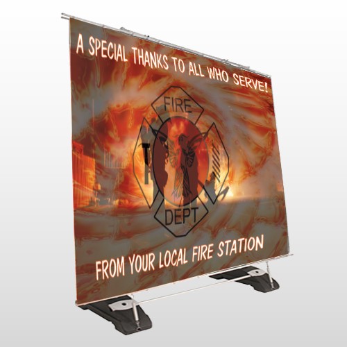 Fire 432 Exterior Pocket Banner Stand
