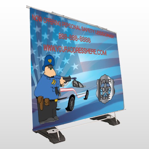 Police Thanks 429 Exterior Pocket Banner Stand