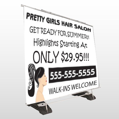 Pretty Girl Hair 290 Exterior Pocket Banner Stand