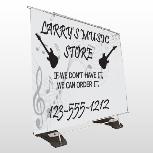 Silhouette Guitar 371 Exterior Pocket Banner Stand