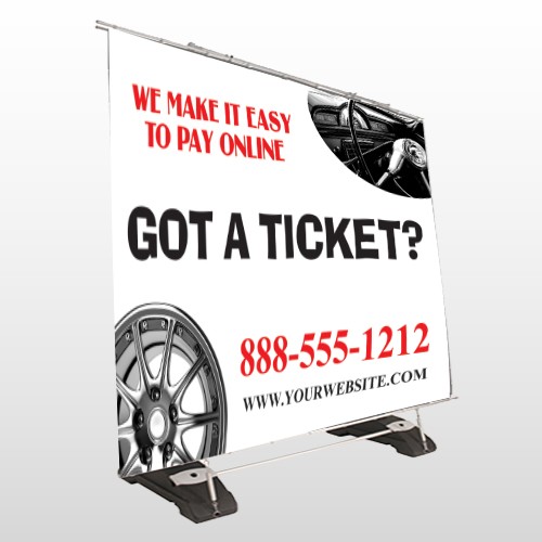 Steering Wheel 154 Exterior Pocket Banner Stand