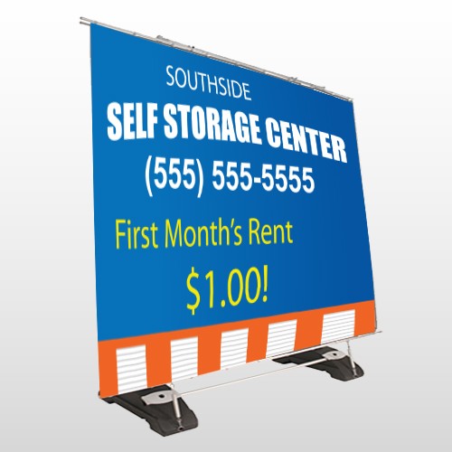 Storage Building 120 Exterior Pocket Banner Stand