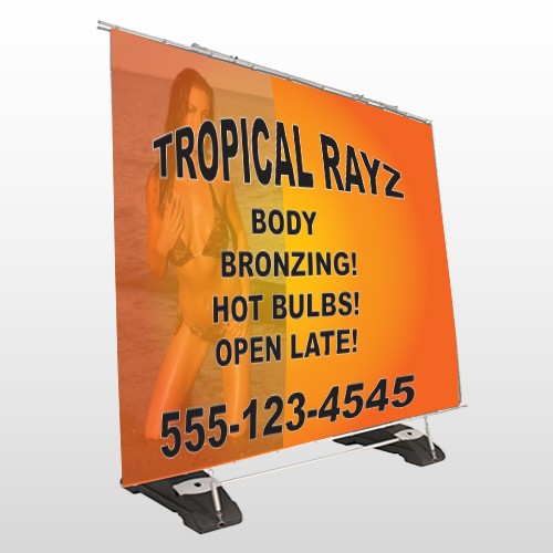 Tropical Rayz Tan 490 Exterior Pocket Banner Stand