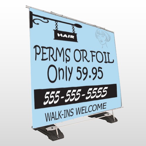 Woman Hair Sign 289 Exterior Pocket Banner Stand
