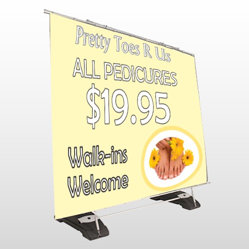Yellow Pedicure 294 Exterior Pocket Banner Stand