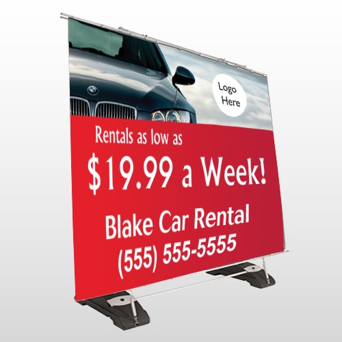 Car Rental 112 Exterior Pocket Banner Stand