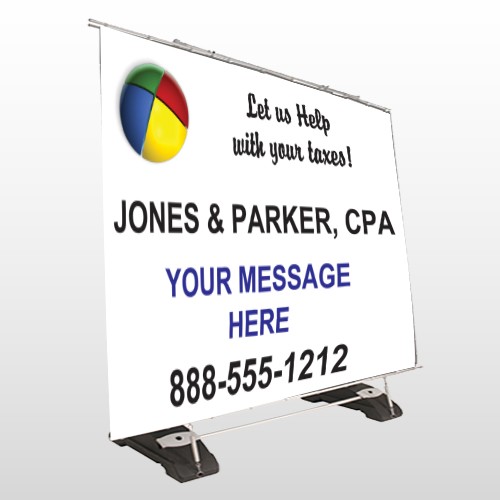 Pie Taxes 172 Exterior Pocket Banner Stand